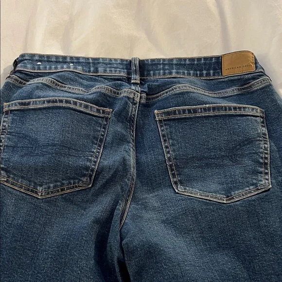 American Eagle Outfitters Women's Dark Blue Low Rise Wide Leg Jeans Size 10S - Picture 6 of 11